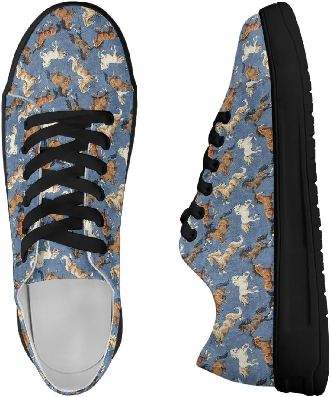 Canvas Sneakers for Women Low Top Lace Up Shoes Comfortable Canvas Tennis Shoes with Anti Skid EVA Sole Dressy Flats