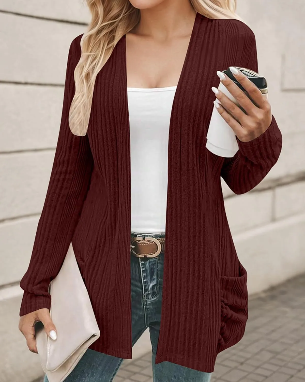 Cardigan Sweaters for Women Lightweight Open Front Cardigan 2025 Fall Outfits with Pockets