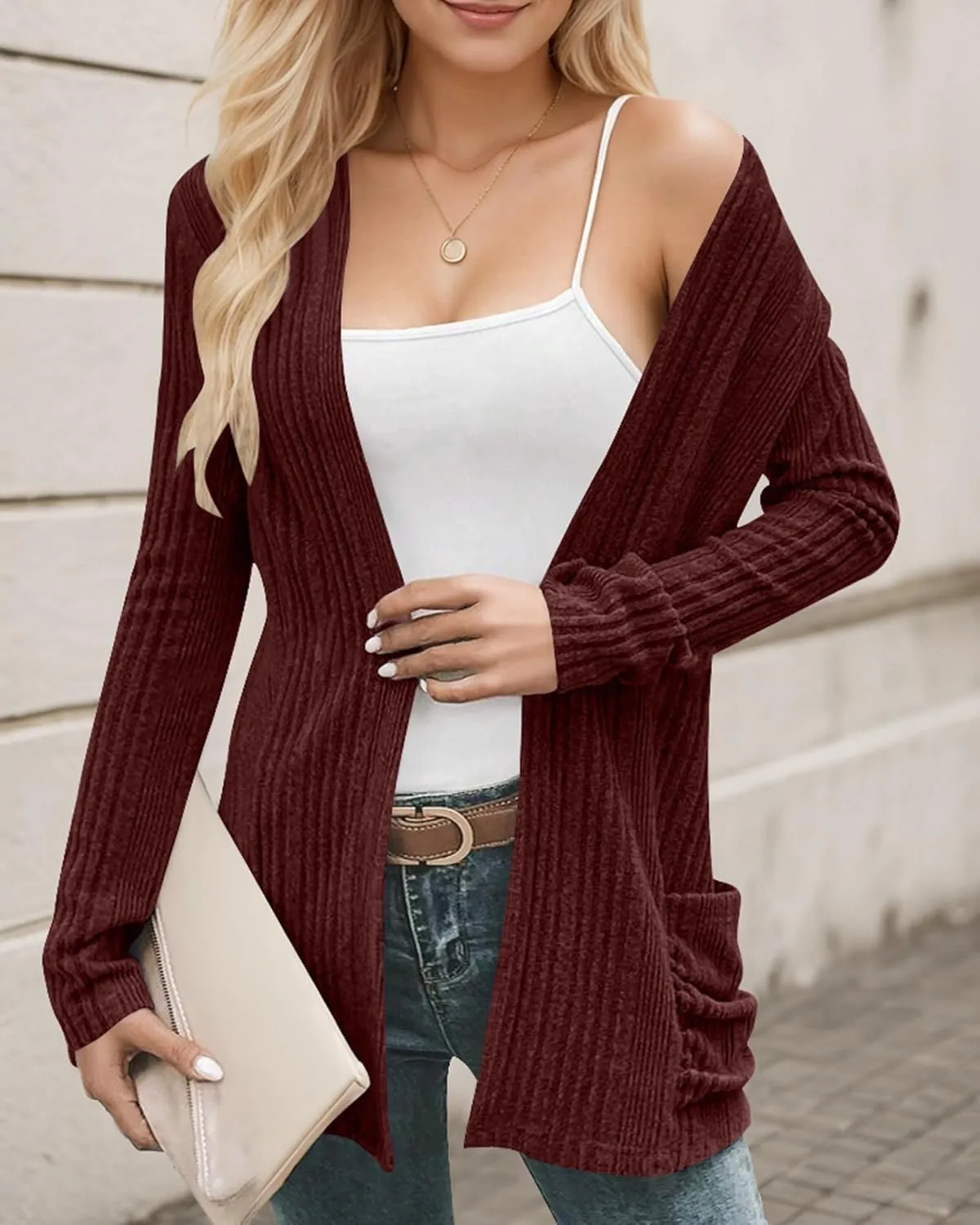 Cardigan Sweaters for Women Lightweight Open Front Cardigan 2025 Fall Outfits with Pockets