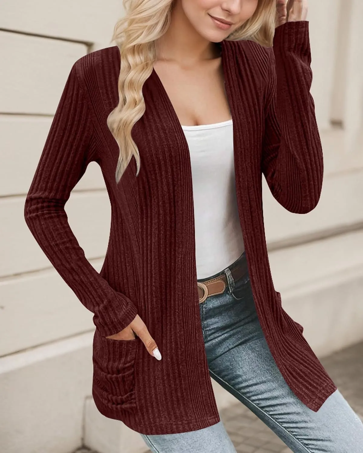Cardigan Sweaters for Women Lightweight Open Front Cardigan 2025 Fall Outfits with Pockets