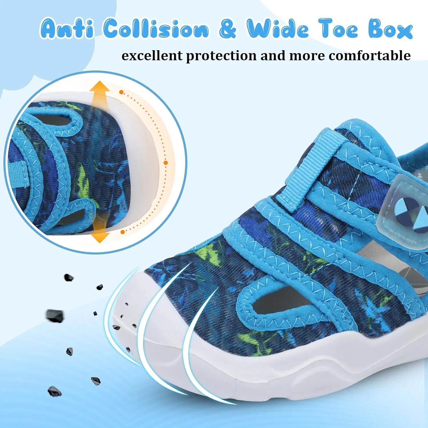 Centipede Demon Toddler Sandals for Boys Girls Qucik Dry Kids Water Sandals Outdoor Breathable Aqua Shoes Lightweight Summer Barefoot Shoes for Swim Pool Beach