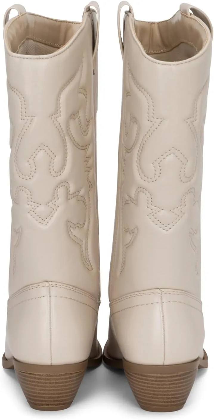 Chariot & Co Ring Women’s Western Cowgirl Boots – Mid-Calf Style with 2” Heel in Multiple Colors