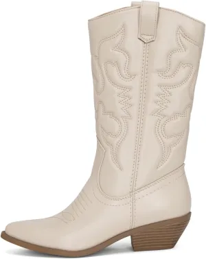 Chariot & Co Ring Women’s Western Cowgirl Boots – Mid-Calf Style with 2” Heel in Multiple Colors