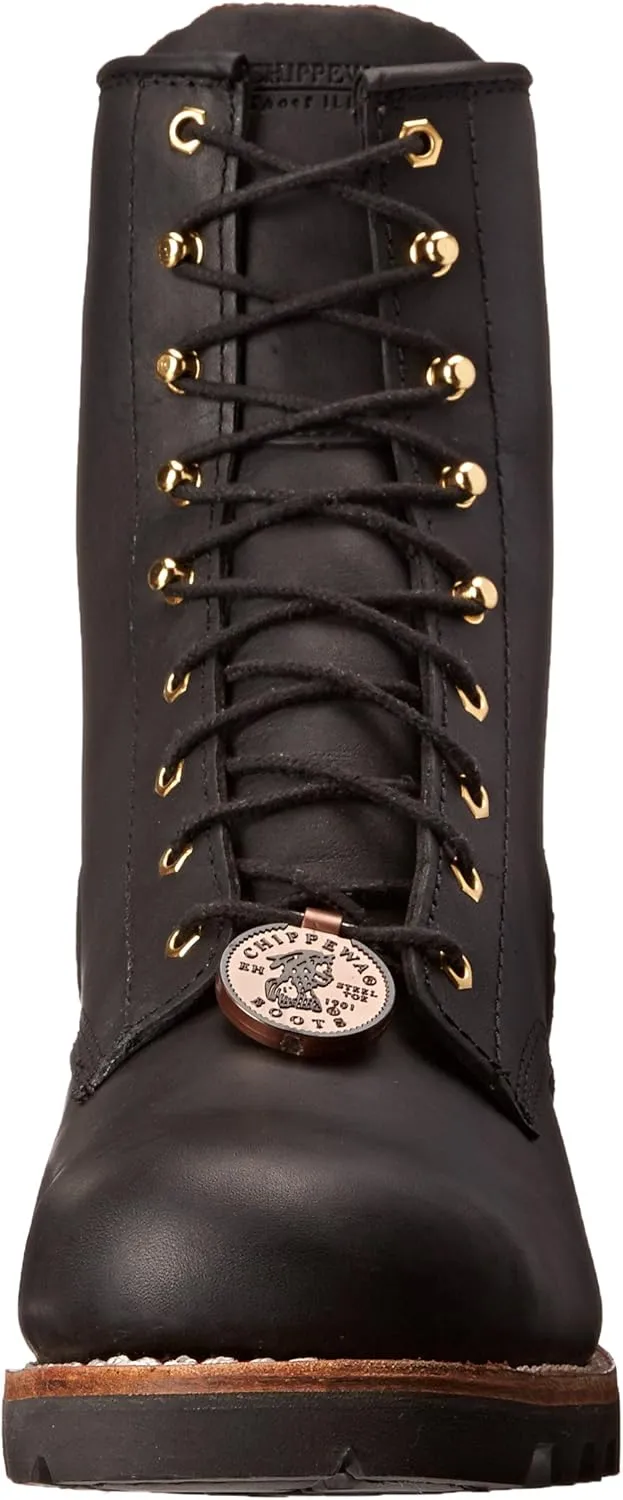 Chippewa Men's Baldor 8" Steel Toe Logger Boots - Slip Resistant, Durable Leather, Heavy Duty Work Boots for Men