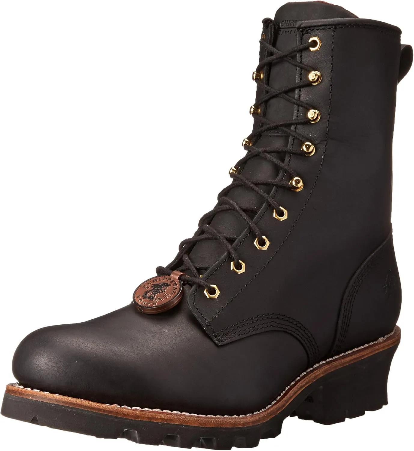 Chippewa Men's Baldor 8" Steel Toe Logger Boots - Slip Resistant, Durable Leather, Heavy Duty Work Boots for Men