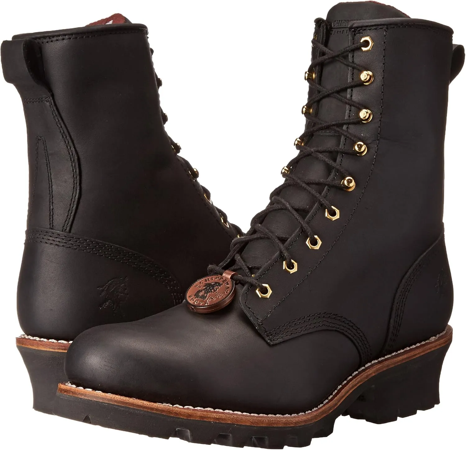 Chippewa Men's Baldor 8" Steel Toe Logger Boots - Slip Resistant, Durable Leather, Heavy Duty Work Boots for Men