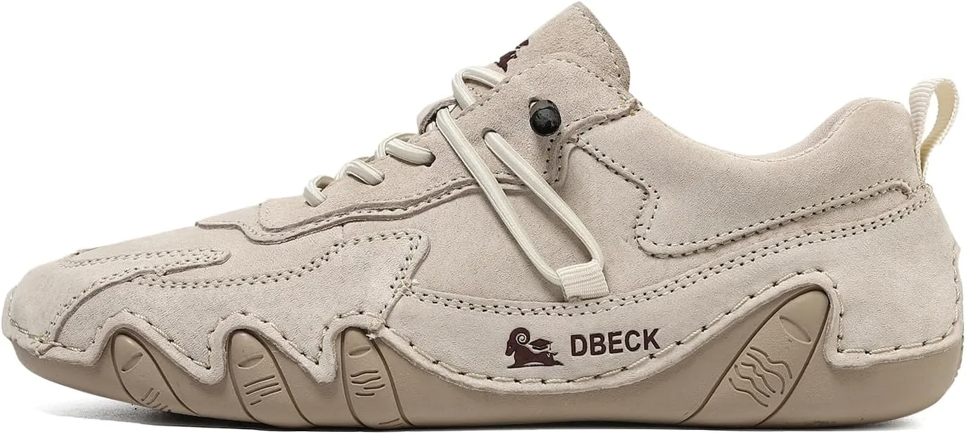 Classic Italian Handmade Suede Anti-Slip Sneakers with Elastic Band for Womens Slip-on Outdoor Non Slip Low Top Hiking Sport Walking Casual Beck Shoes