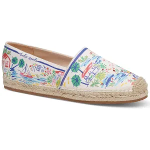 Coastal Vacation Womens Padded Insole Canvas Espadrilles
