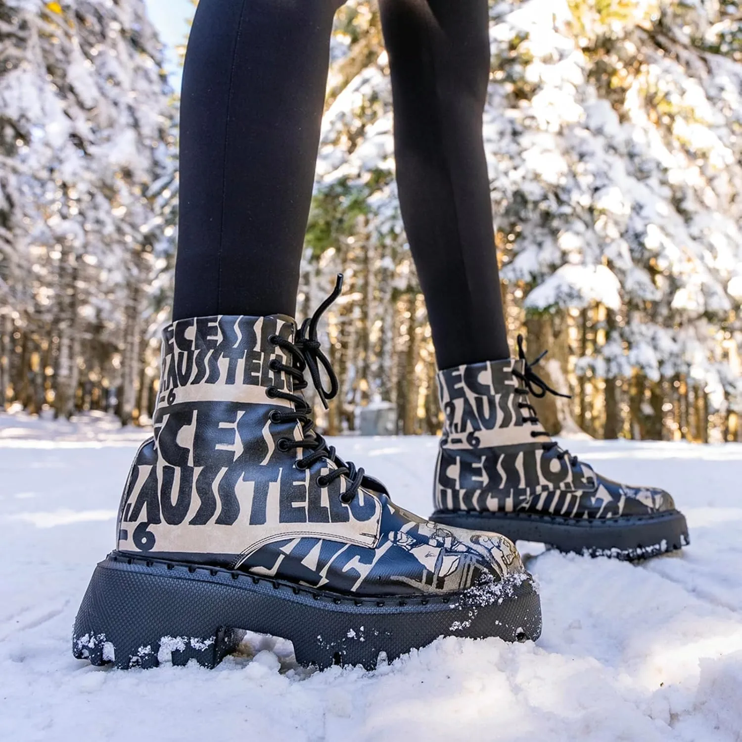 Combat Boots for Women - Vegan Leather and Handmade Platform Boots For Women