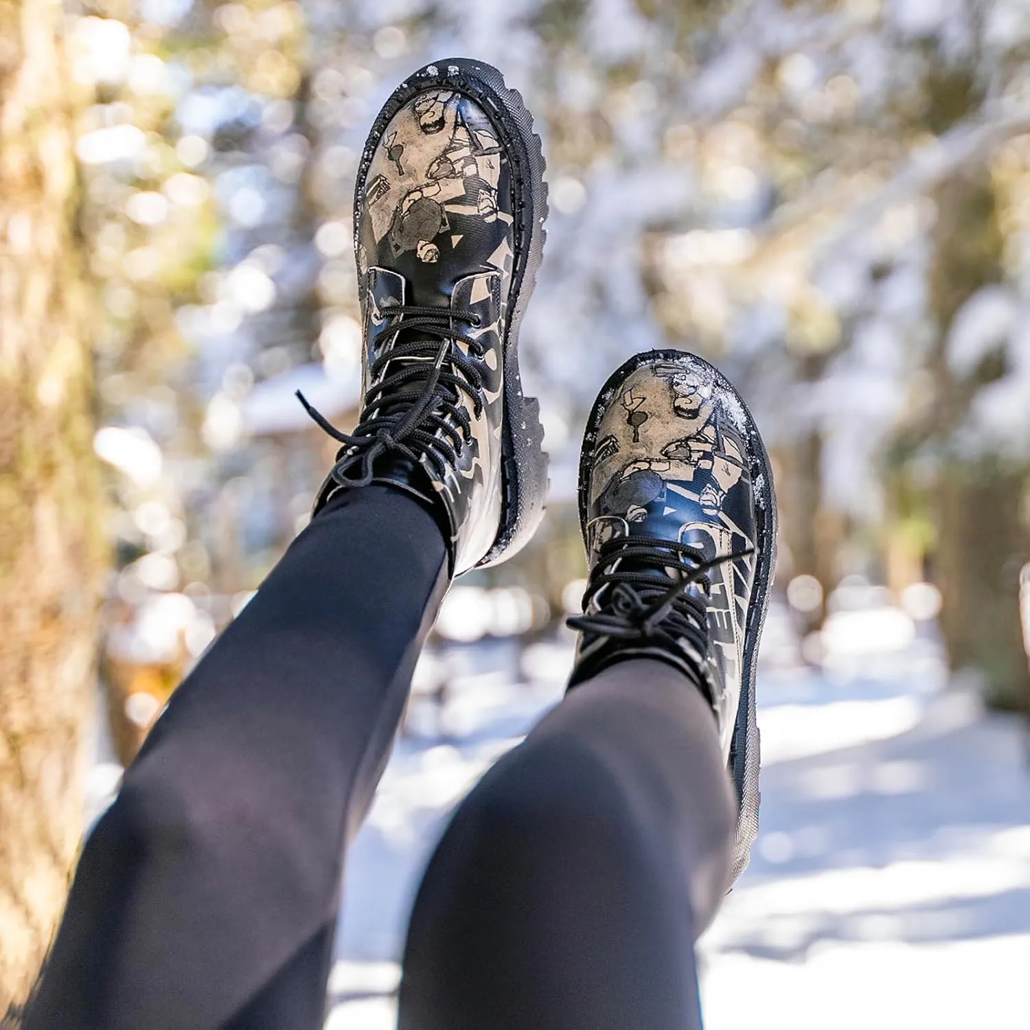 Combat Boots for Women - Vegan Leather and Handmade Platform Boots For Women