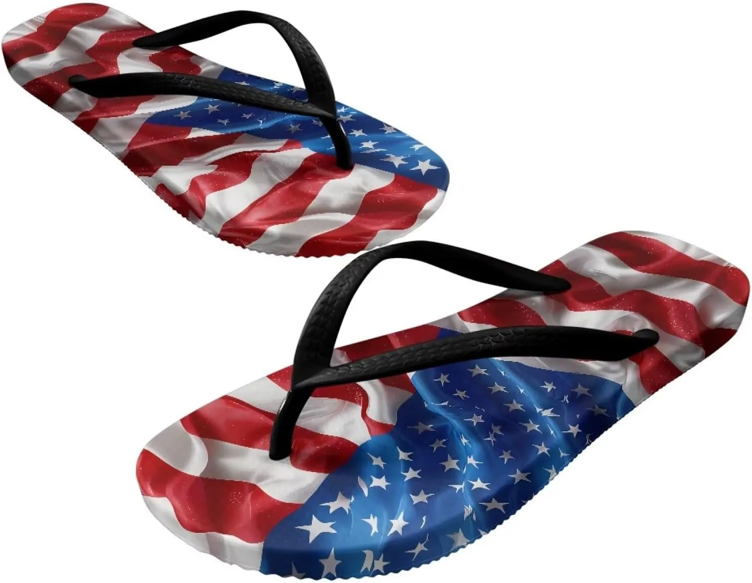 Comfort Flip Flops for Women Beach Sandals Summer Slippers with American Flag Print