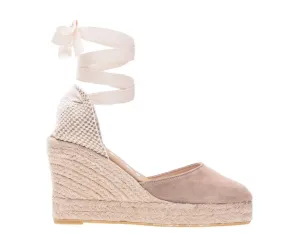 Compatible Sandals - - Taupe Cross-border shipping Hamptons Vintage Wedge