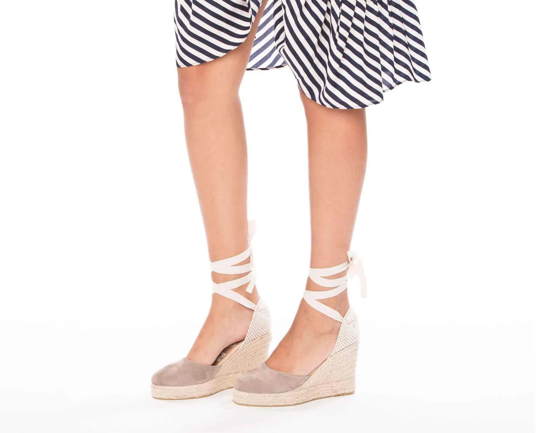 Compatible Sandals - - Taupe Cross-border shipping Hamptons Vintage Wedge