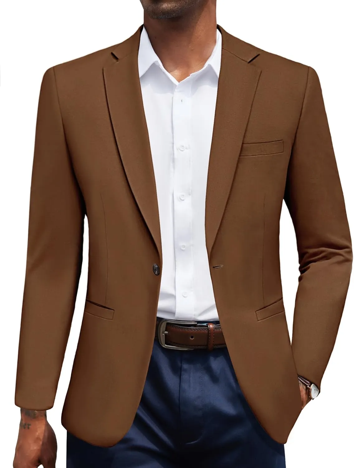 COOFANDY Men's Casual Blazer Jacket One Button Suit Jackets Lightweight Knit Sport Coat
