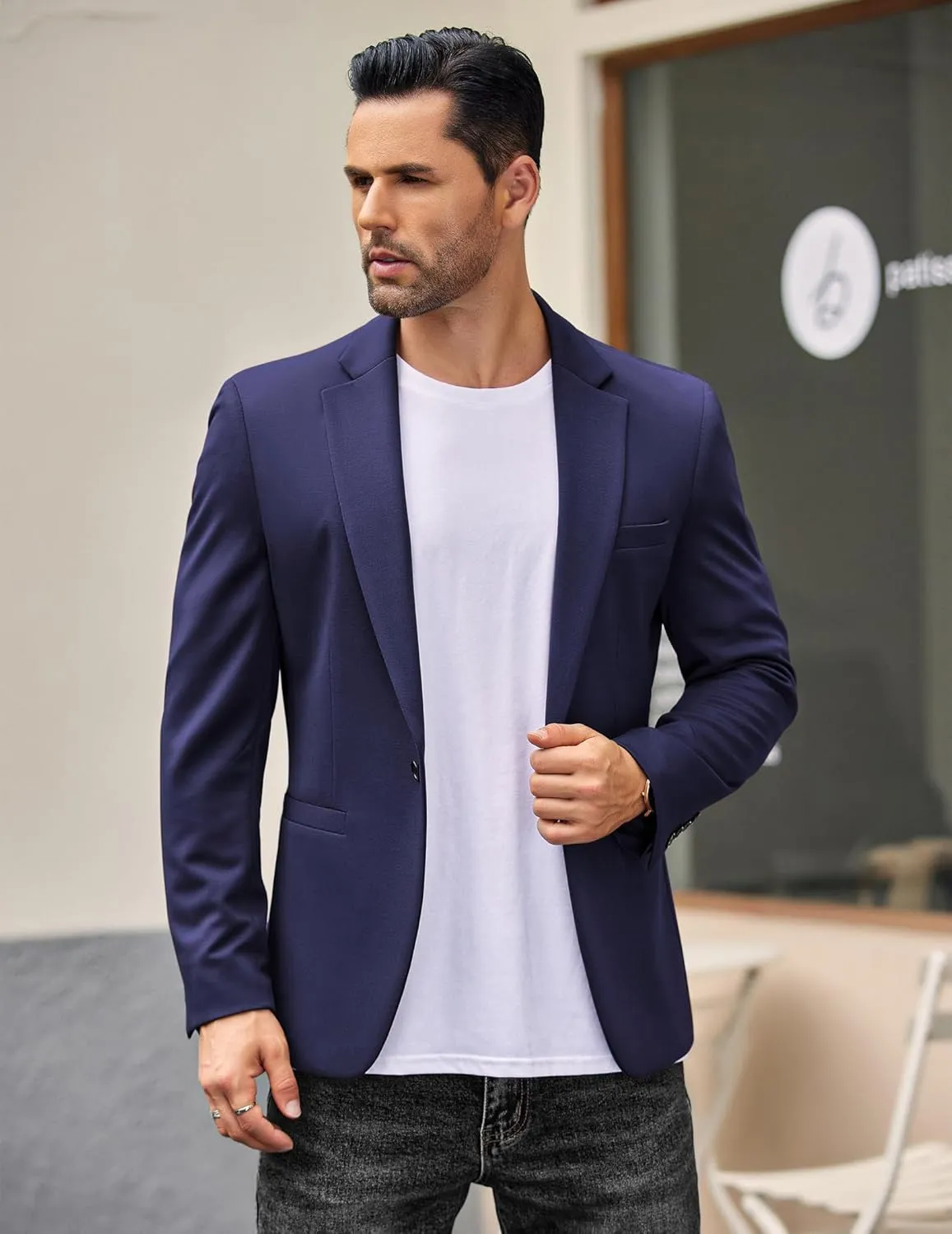 COOFANDY Men's Casual Blazer Jacket One Button Suit Jackets Lightweight Knit Sport Coat