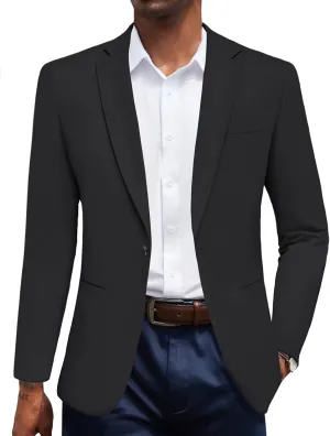 COOFANDY Men's Casual Blazer Jacket One Button Suit Jackets Lightweight Knit Sport Coat
