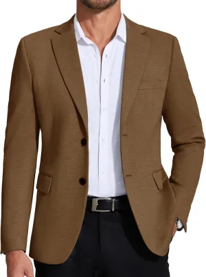 COOFANDY Mens Casual Blazer Knit Sport Coat Lightweight Two Button Suit Jacket