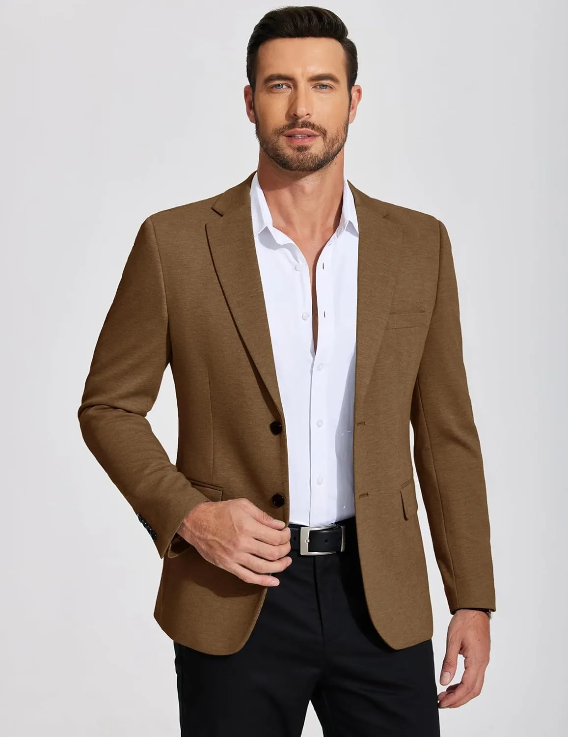 COOFANDY Mens Casual Blazer Knit Sport Coat Lightweight Two Button Suit Jacket