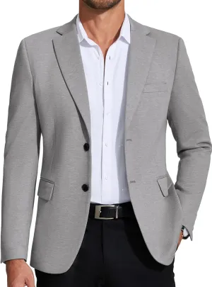 COOFANDY Mens Casual Blazer Knit Sport Coat Lightweight Two Button Suit Jacket
