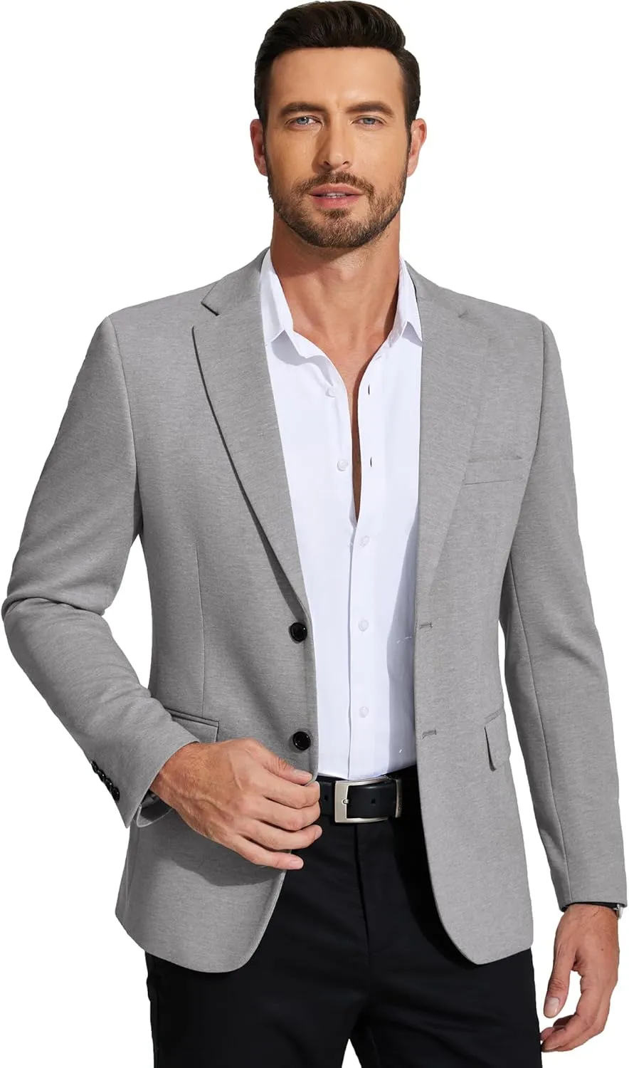 COOFANDY Mens Casual Blazer Knit Sport Coat Lightweight Two Button Suit Jacket