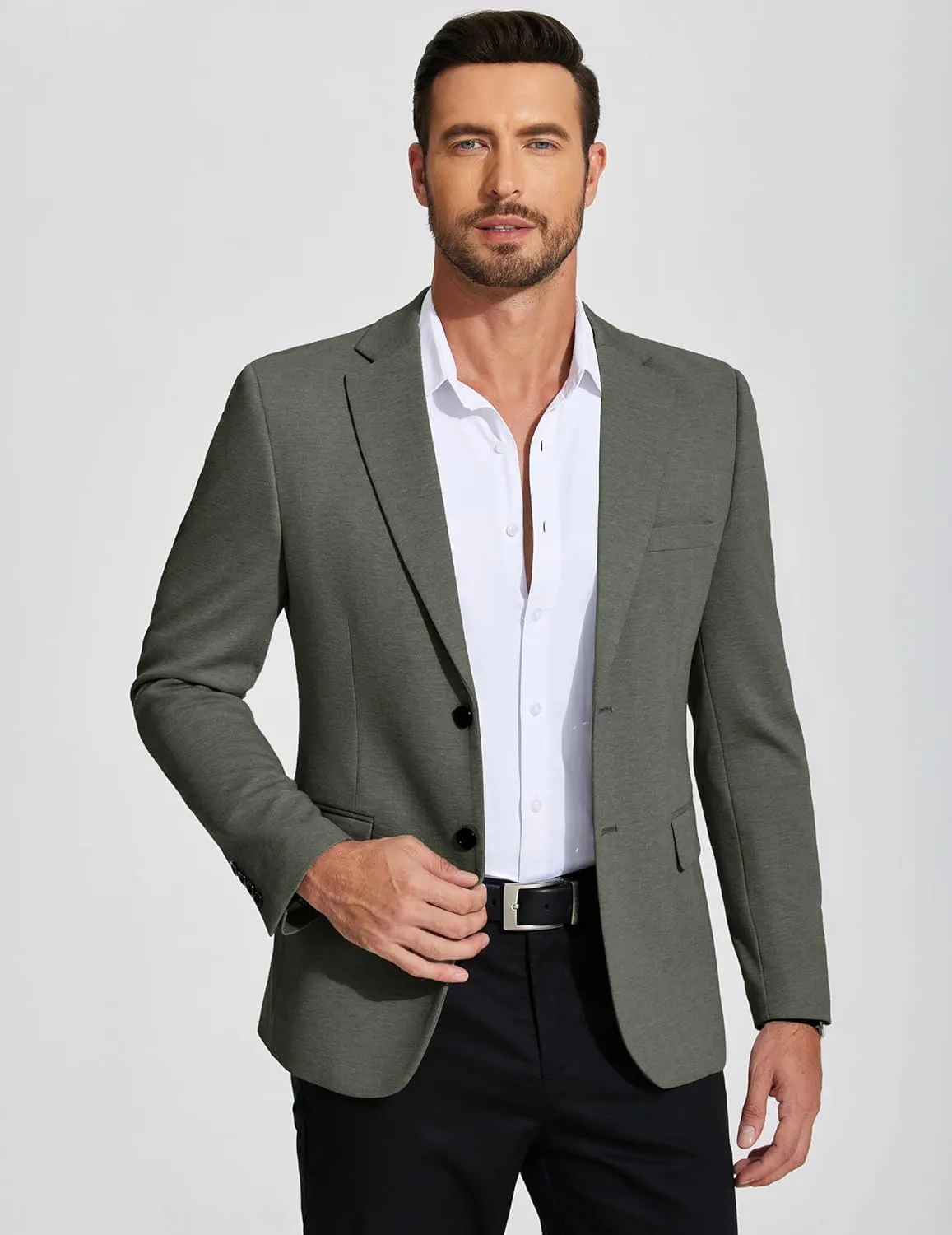 COOFANDY Mens Casual Blazer Knit Sport Coat Lightweight Two Button Suit Jacket
