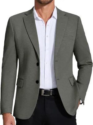 COOFANDY Mens Casual Blazer Knit Sport Coat Lightweight Two Button Suit Jacket