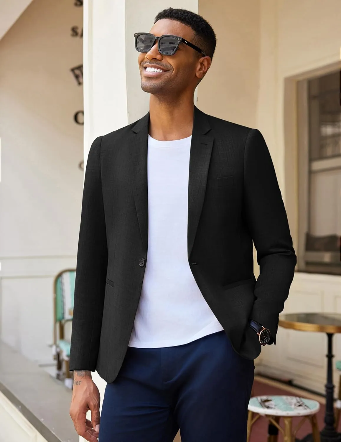COOFANDY Men's Casual Blazer Sport Coats Dress One Button Lightweight Summer Suit Jacket Business Blazer Jacket