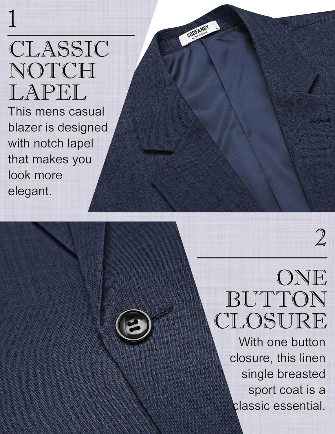 COOFANDY Men's Casual Blazer Sport Coats Dress One Button Lightweight Summer Suit Jacket Business Blazer Jacket