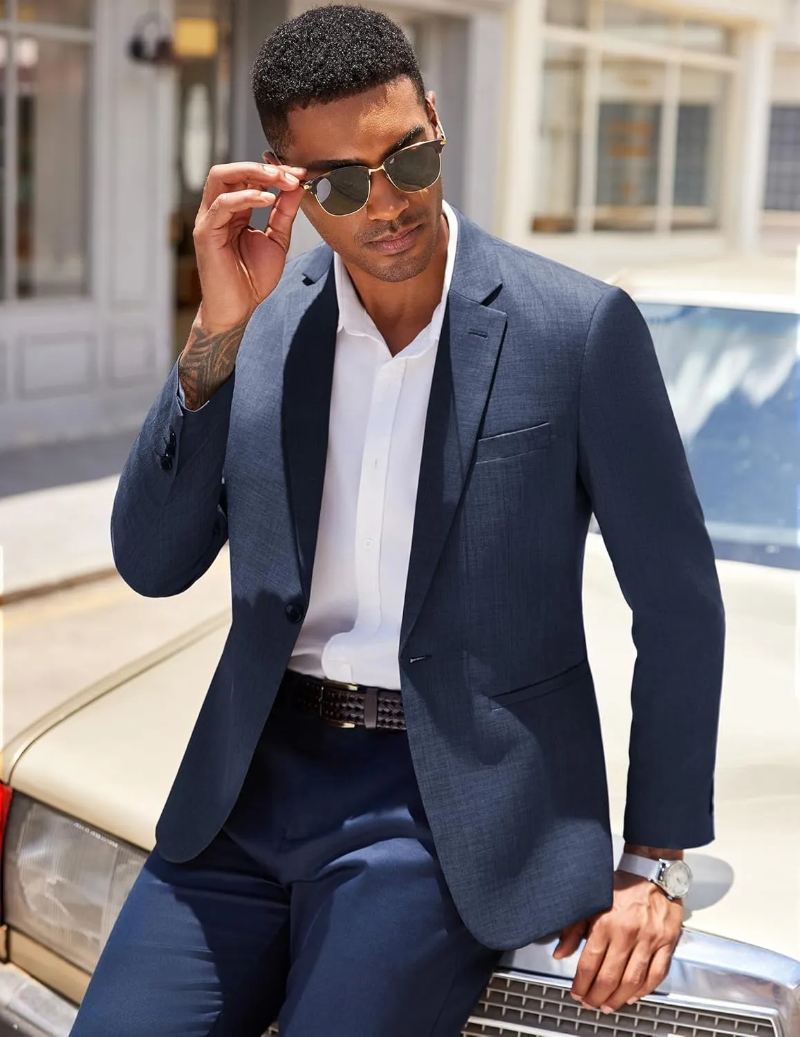 COOFANDY Men's Casual Blazer Sport Coats Dress One Button Lightweight Summer Suit Jacket Business Blazer Jacket