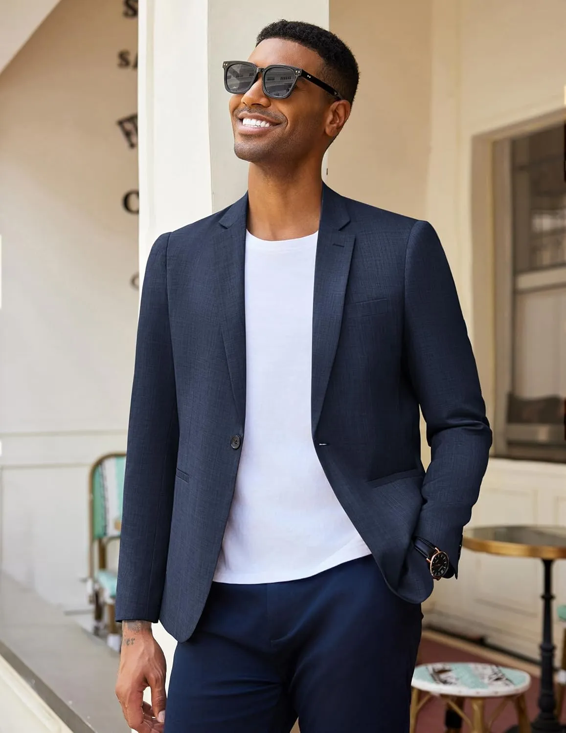 COOFANDY Men's Casual Blazer Sport Coats Dress One Button Lightweight Summer Suit Jacket Business Blazer Jacket