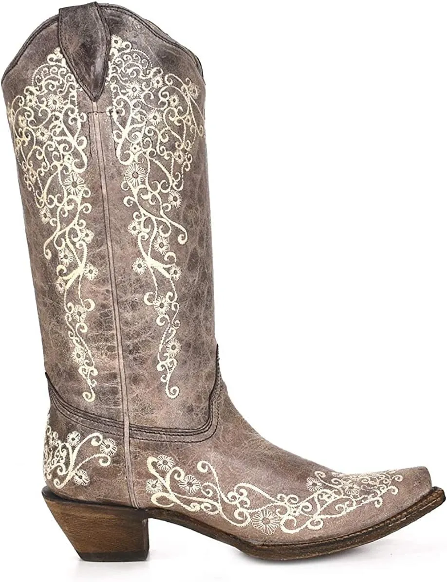 Corral Boots Women's Floral Embroidery Cowboy Boot