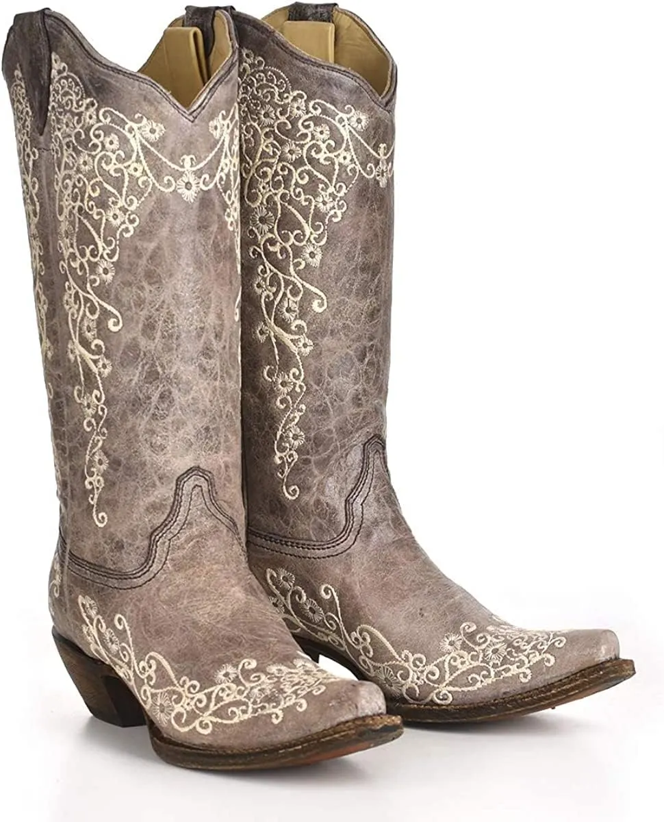 Corral Boots Women's Floral Embroidery Cowboy Boot