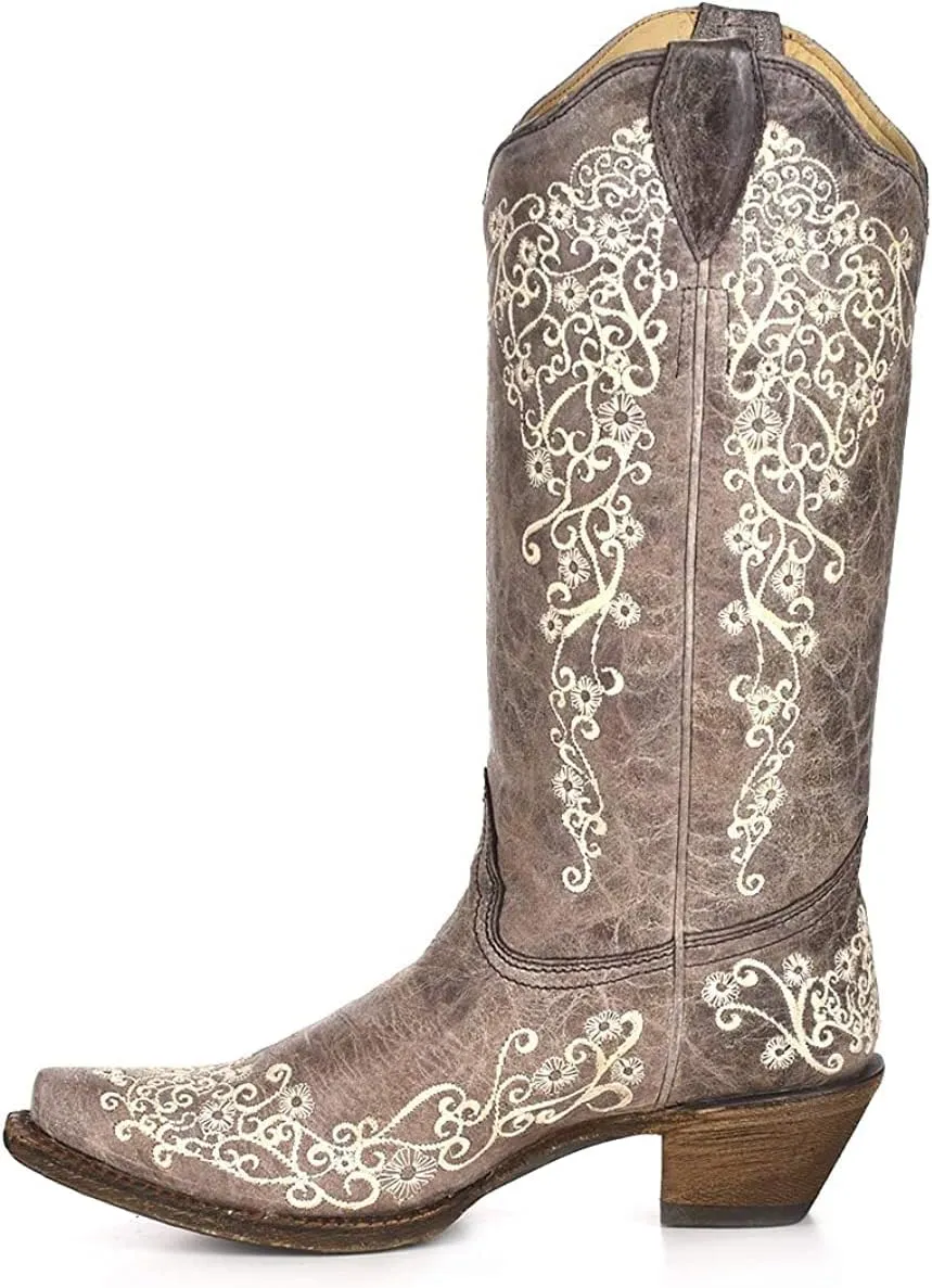 Corral Boots Women's Floral Embroidery Cowboy Boot
