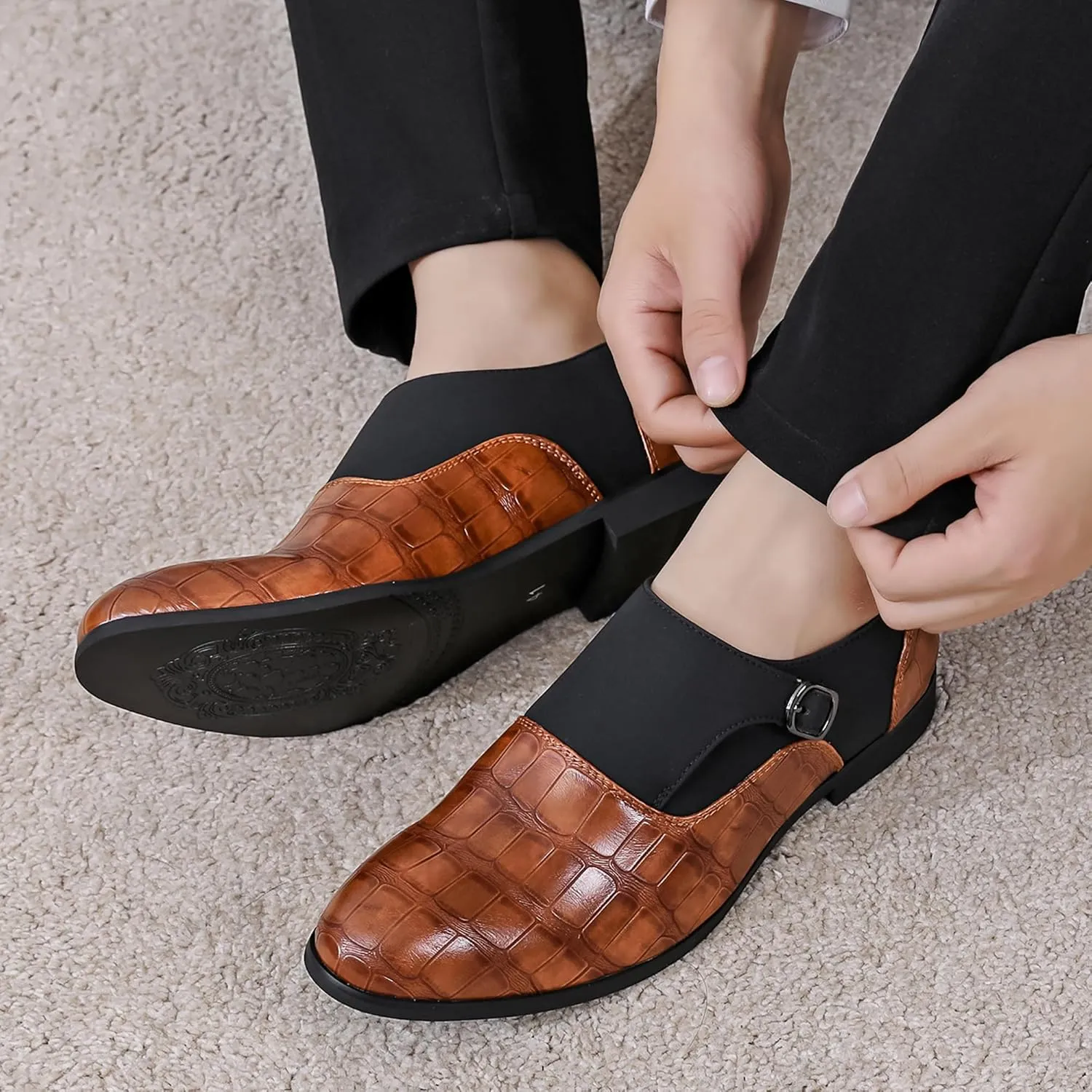 COSIDRAM Men's Dress Shoes Oxfords Slip on Classic Modern Formal Leather Shoes Casual Loafers