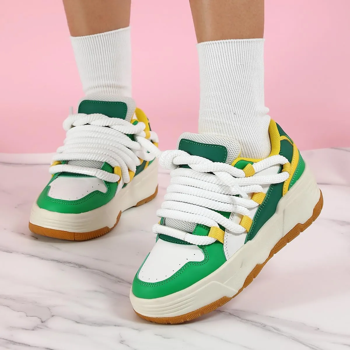 Couples Fashion Low Top Lace-Up Comfortable Stylish Casual Walking Skateboard Shoes, Street Sneakers for Men and Women