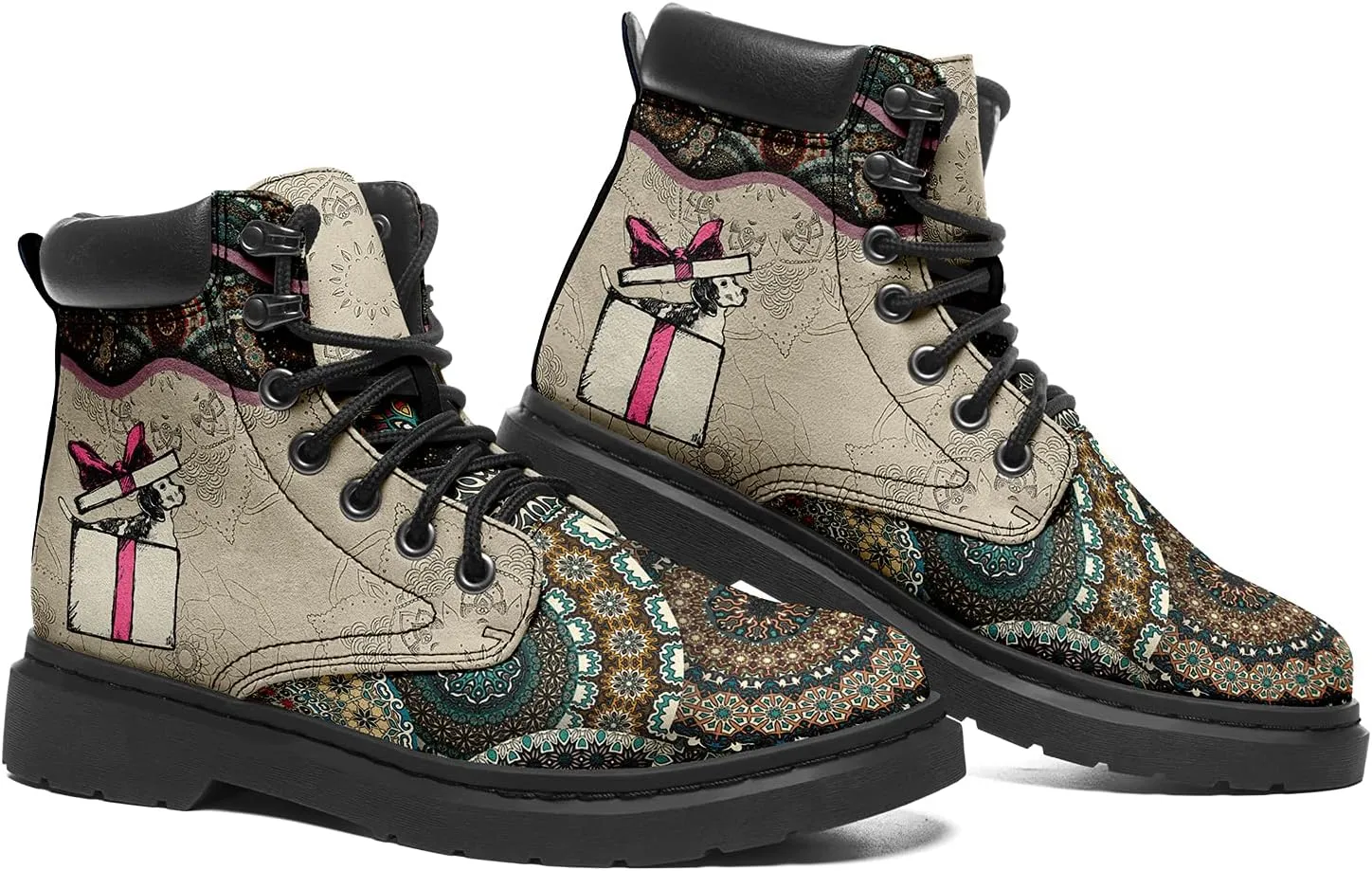 Custom Flower Mandala Animal Print Boots for Women Fashion Boots Winter Boots for Girl Lady