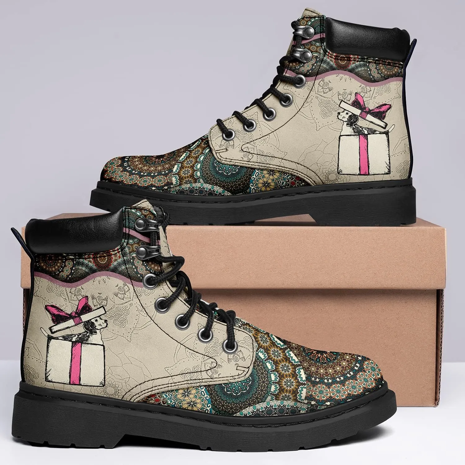 Custom Flower Mandala Animal Print Boots for Women Fashion Boots Winter Boots for Girl Lady