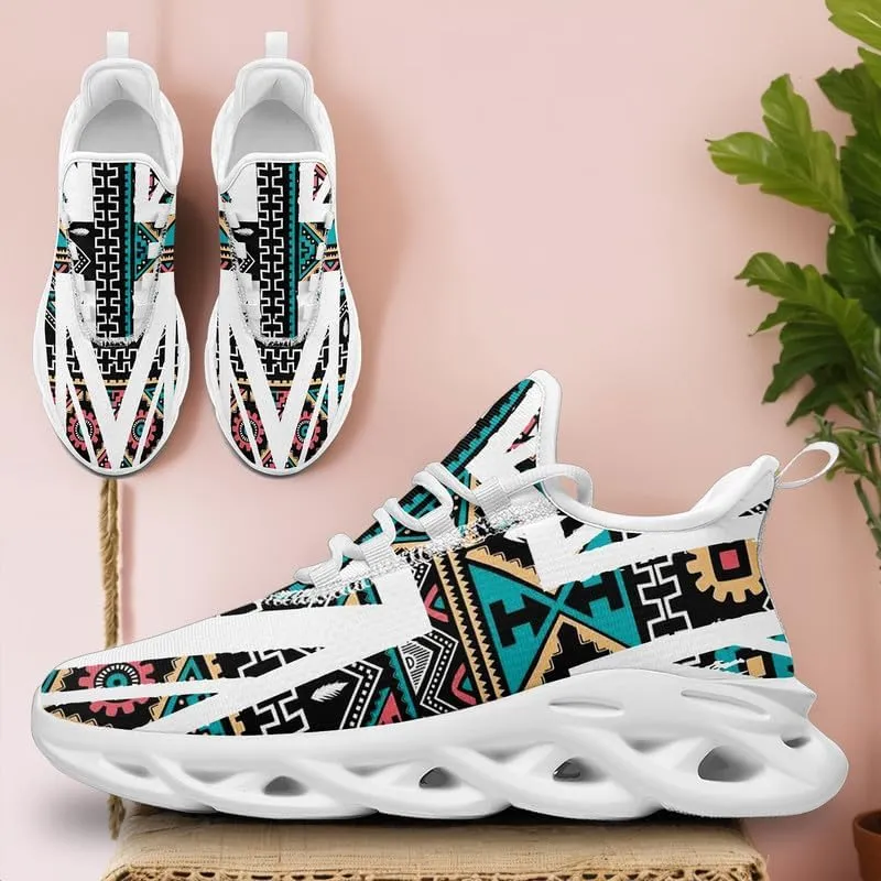 Custom Tribal Print Trainers - Breathable Lightweight Shoes for Men and Women - Personalised Walking and Running Sneakers