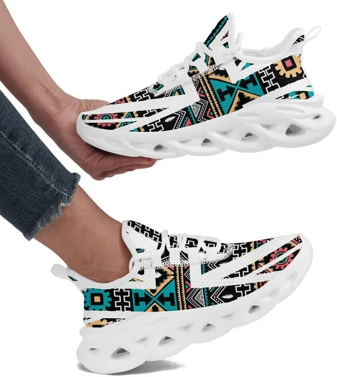 Custom Tribal Print Trainers - Breathable Lightweight Shoes for Men and Women - Personalised Walking and Running Sneakers