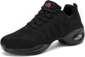 Dance Shoes for Women Jazz Shoes Women Dance Sneakers Breathable Air Cushion Split Sole Athletic Walking Dance Shoes Platform Shoe