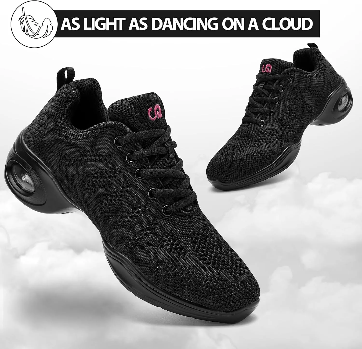 Dance Shoes for Women Jazz Shoes Women Dance Sneakers Breathable Air Cushion Split Sole Athletic Walking Dance Shoes Platform Shoe