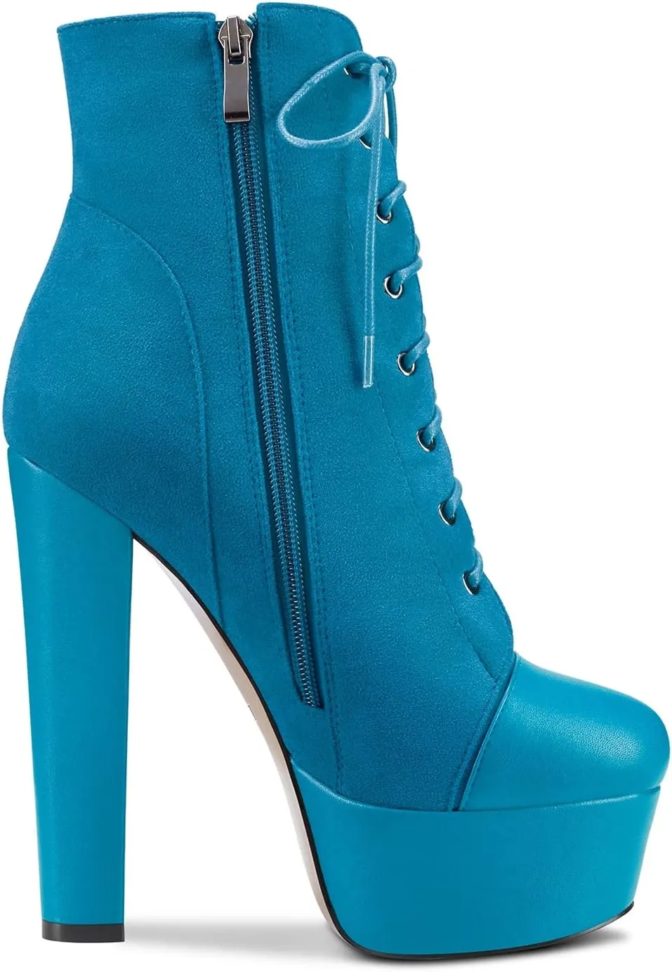 DearOnly Women Chunky Block Platform High Heel Round Toe Ankle Boots Short Bootie Zipper Party Cute Boots