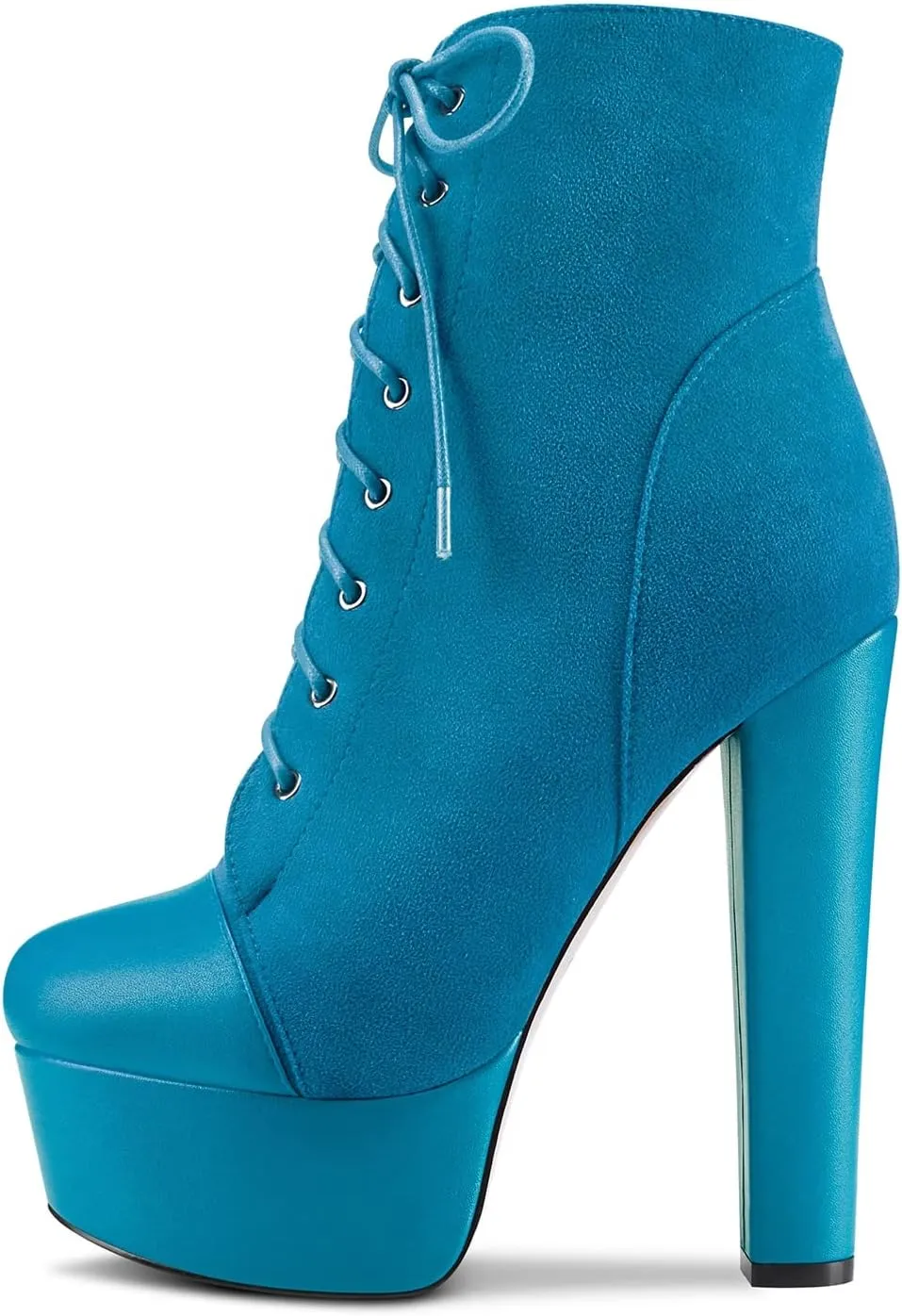 DearOnly Women Chunky Block Platform High Heel Round Toe Ankle Boots Short Bootie Zipper Party Cute Boots