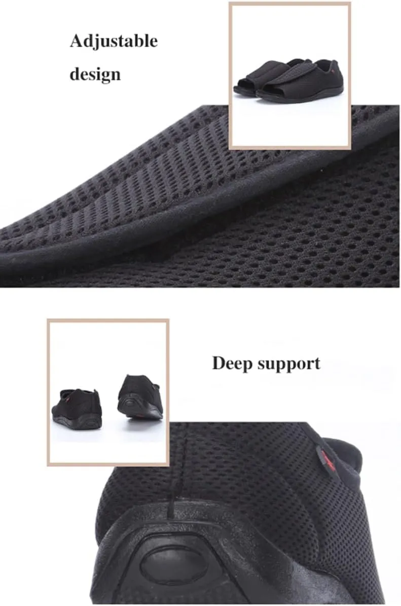 Diabetic Orthopedic Men's Plantar Fasciitis Shoes Closure Toe Swollen Feet Slippers Edema Swollen Shoes Arthritis Edema House Shoes Slip On Walking Sneakers Open Toe Sandals (Color : 2, Size : 47)
