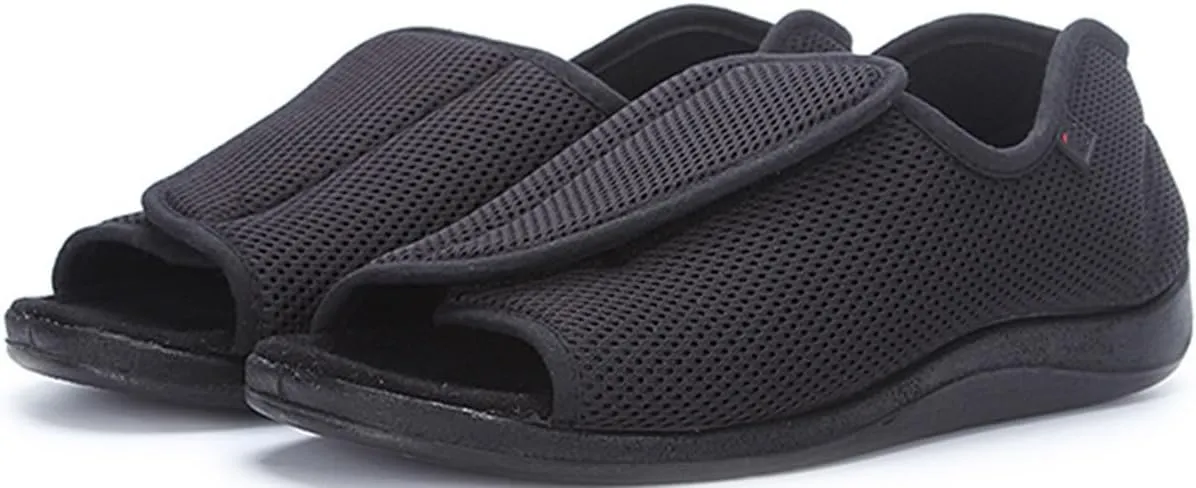 Diabetic Orthopedic Men's Plantar Fasciitis Shoes Closure Toe Swollen Feet Slippers Edema Swollen Shoes Arthritis Edema House Shoes Slip On Walking Sneakers Open Toe Sandals (Color : 2, Size : 47)