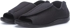 Diabetic Orthopedic Men's Plantar Fasciitis Shoes Closure Toe Swollen Feet Slippers Edema Swollen Shoes Arthritis Edema House Shoes Slip On Walking Sneakers Open Toe Sandals (Color : 2, Size : 47)
