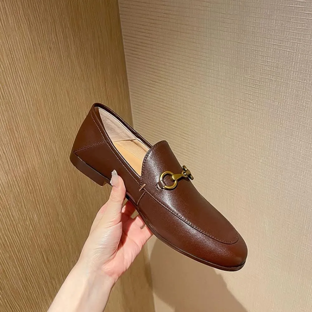 Divanne Loafers for Women, Womens Loafer Flats Gold Chain Penny Loafers Slip On Fur Loafer Mules