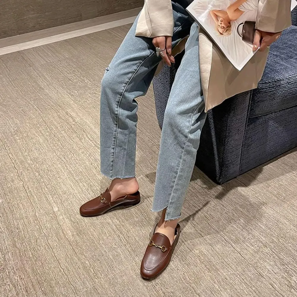 Divanne Loafers for Women, Womens Loafer Flats Gold Chain Penny Loafers Slip On Fur Loafer Mules