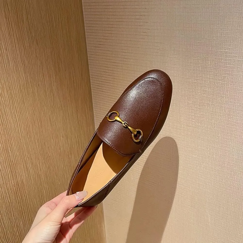 Divanne Loafers for Women, Womens Loafer Flats Gold Chain Penny Loafers Slip On Fur Loafer Mules