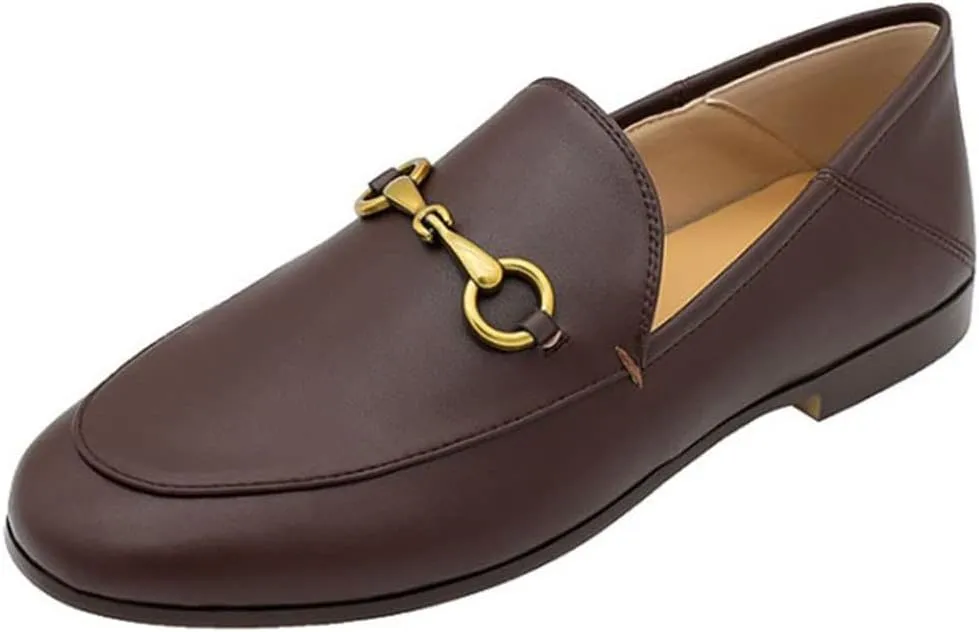 Divanne Loafers for Women, Womens Loafer Flats Gold Chain Penny Loafers Slip On Fur Loafer Mules